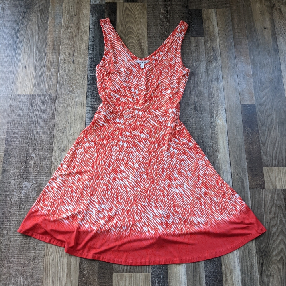 Athleta, orange flowy dress, women's small